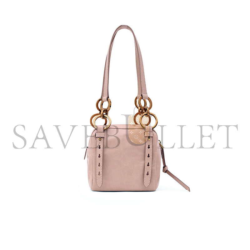 PRADA DANGLE LEATHER TOP-HANDLE MINI-BAGPOWDER PINK  (14.5*14*13.5cm)